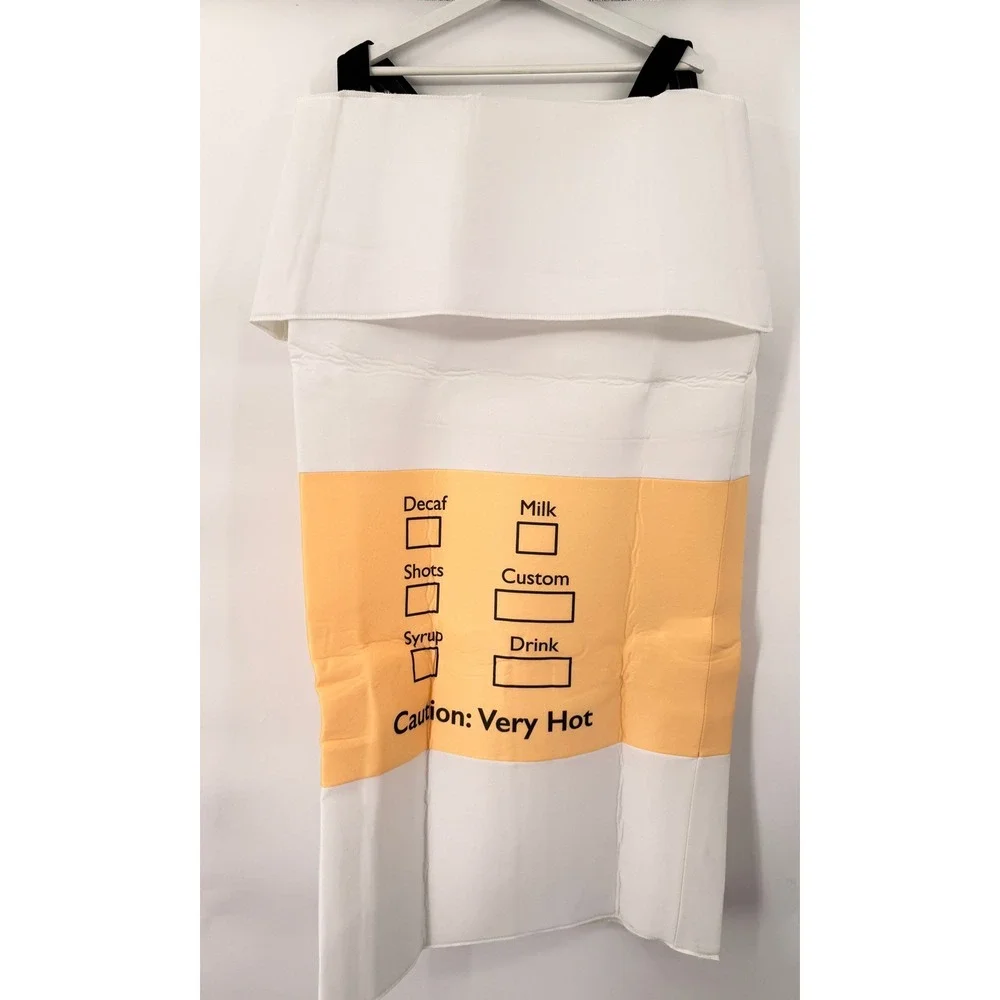 Hauntlook Venti Coffee Cup One Size White Costume Espresso Express Halloween
